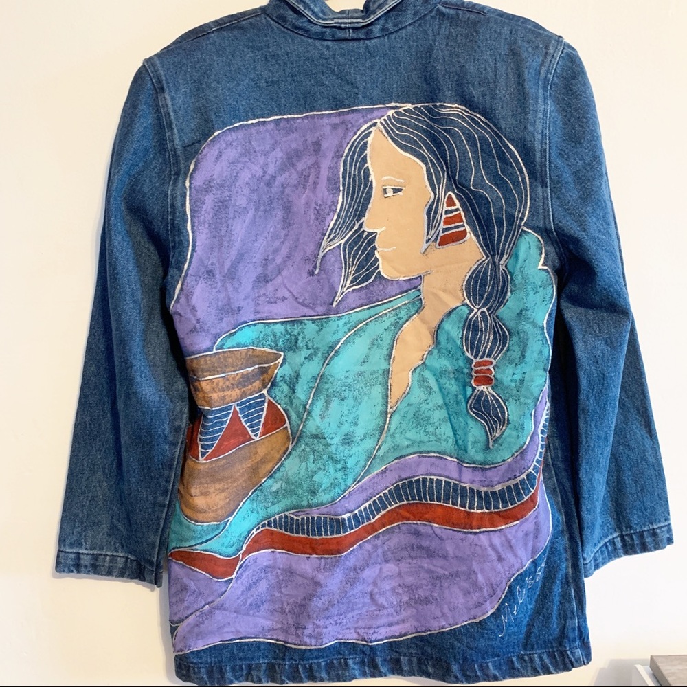 HAND PAINTED DENIM JACKET OVERSIZED SIZE M